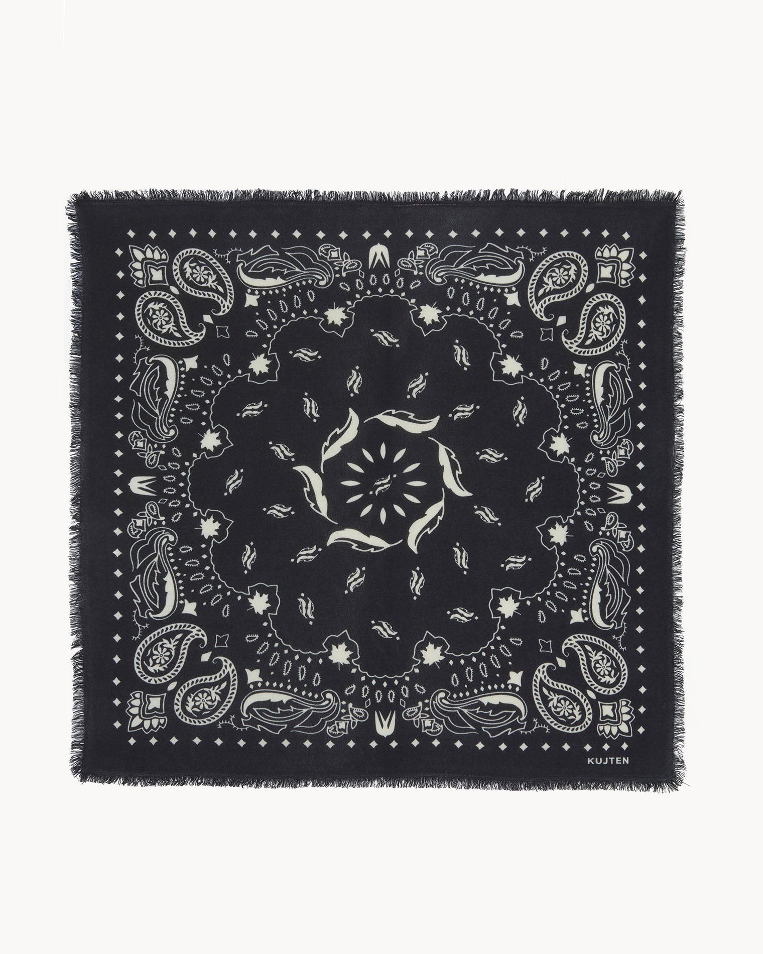 KUJTEN Large Bandana Hachiko Feather Black - White - Bandana