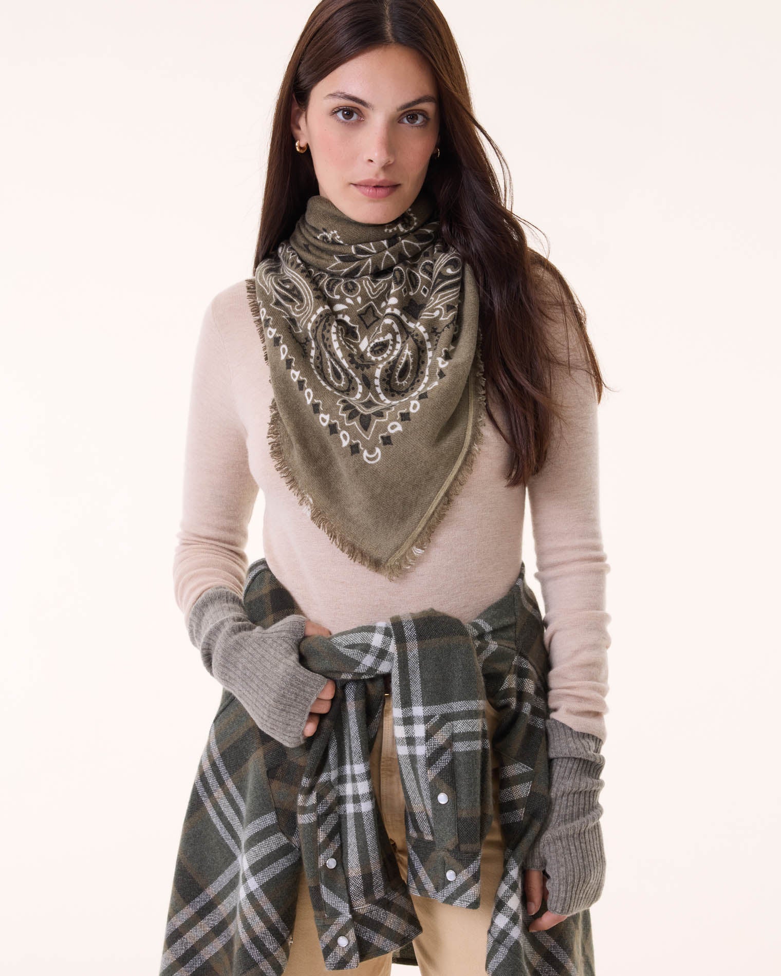 KUJTEN Large Bandana Hachiko Bico Marl Khaki - Bandana