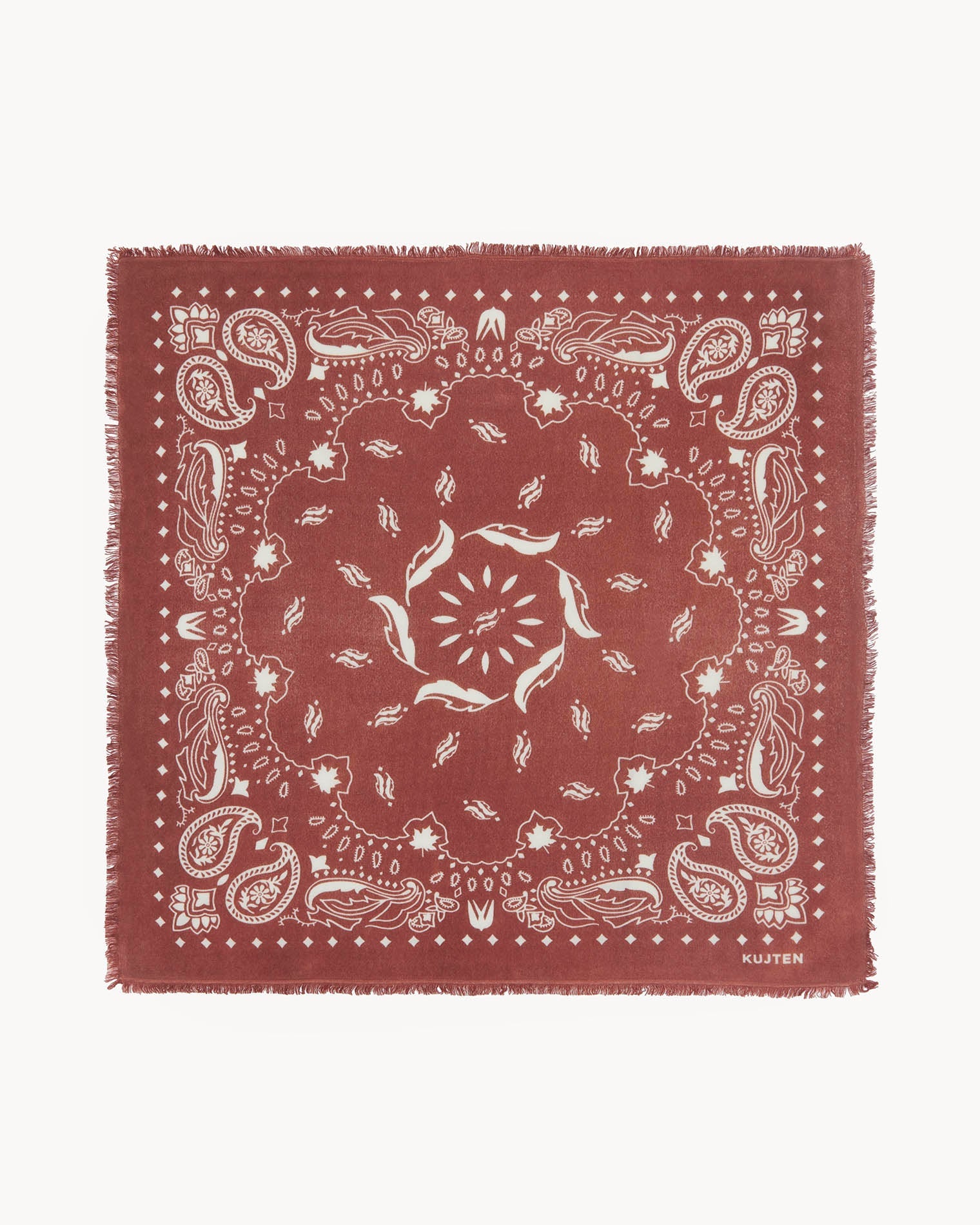 KUJTEN Large Bandana Hachiko Feather Earth Burgundy - Bandana