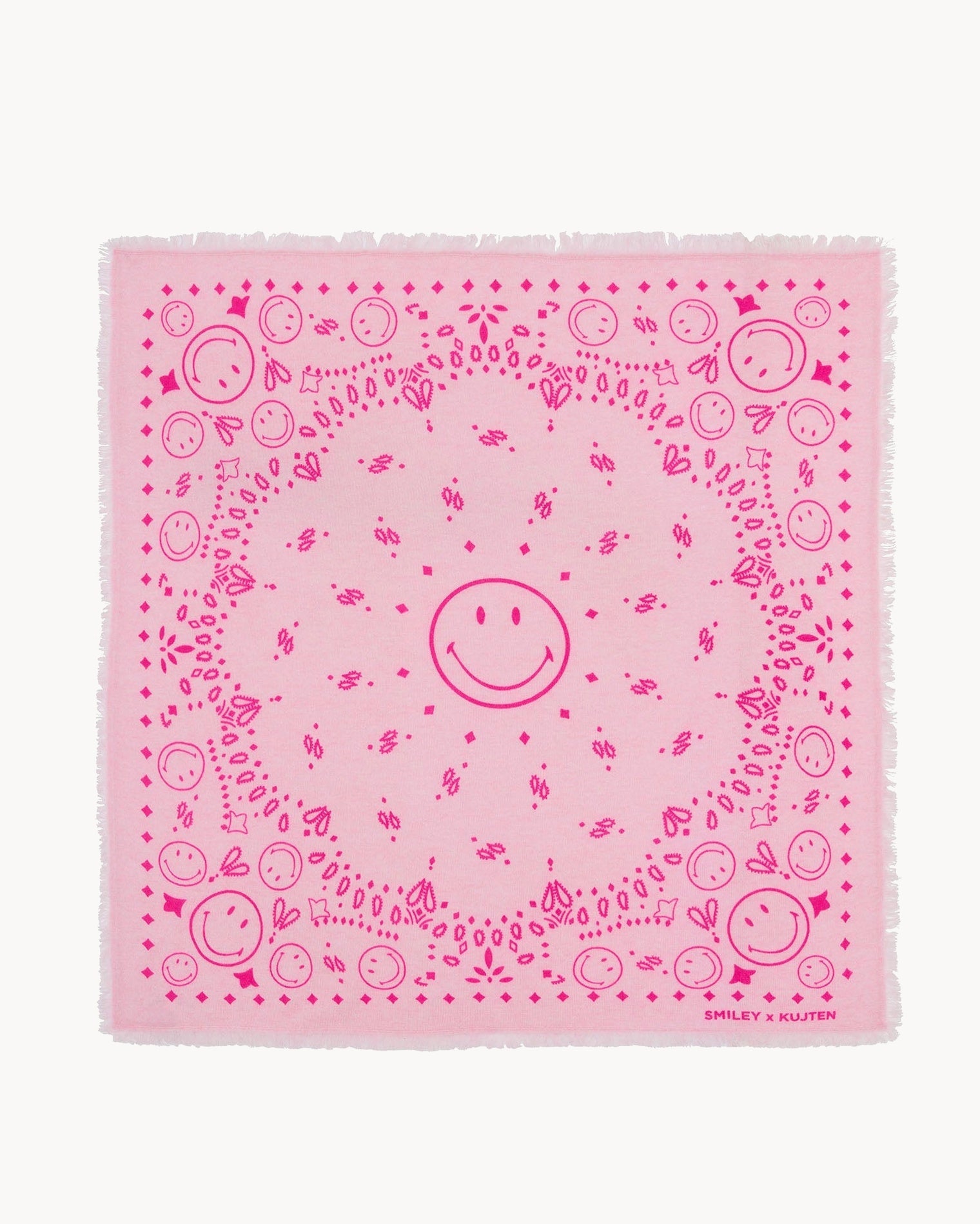 KUJTEN Large Bandana Hachiko Smiley Candy Pink - Bandana
