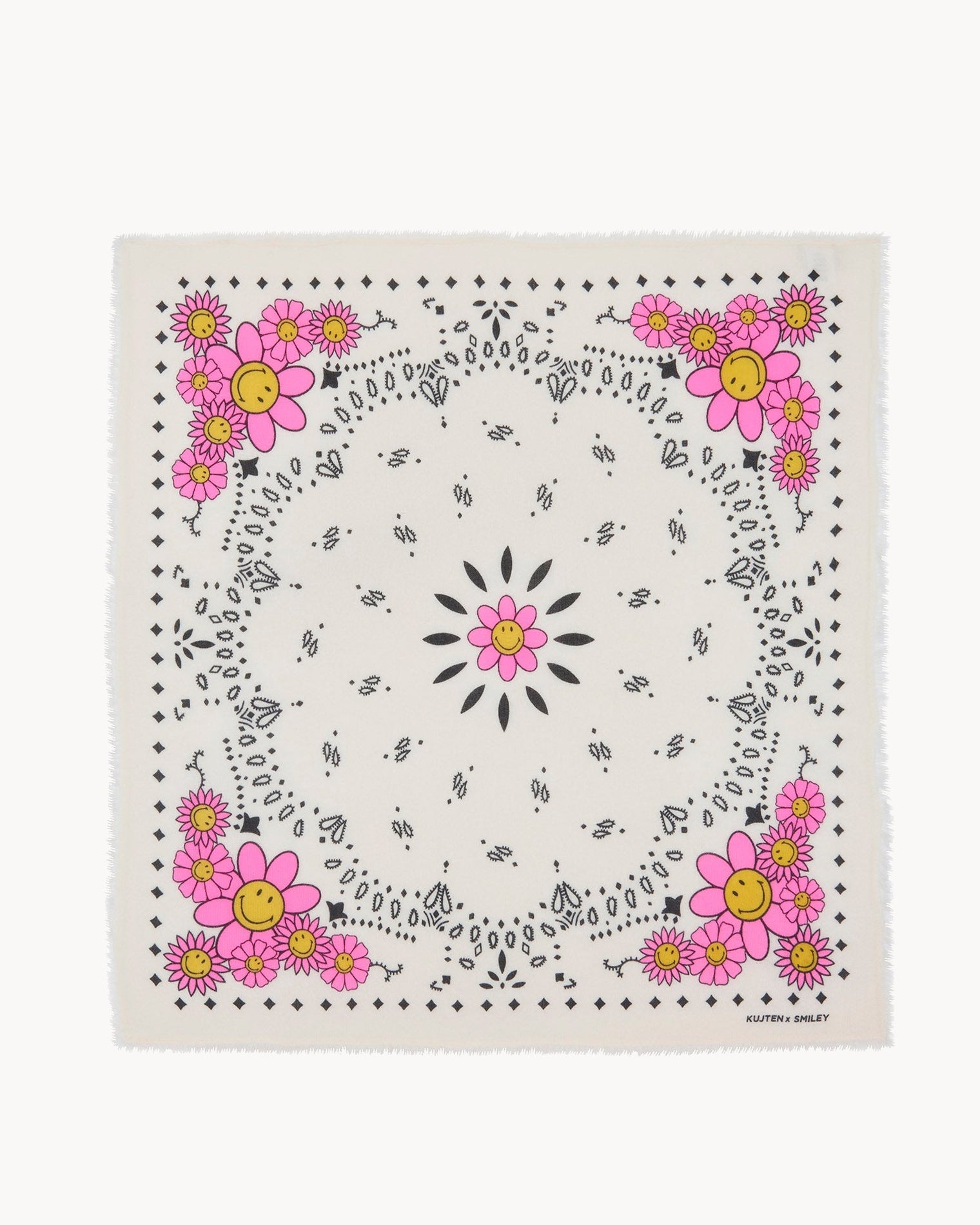 KUJTEN Bandana Hachiko Bico Smiley White - Bandana