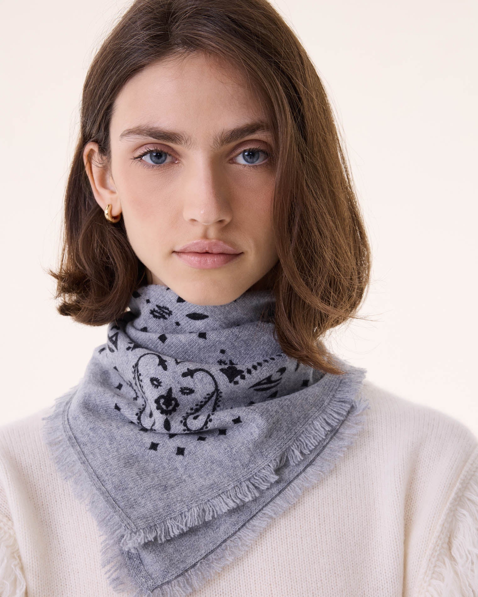 KUJTEN Small Bandana Hachi Marl Gray - Bandana