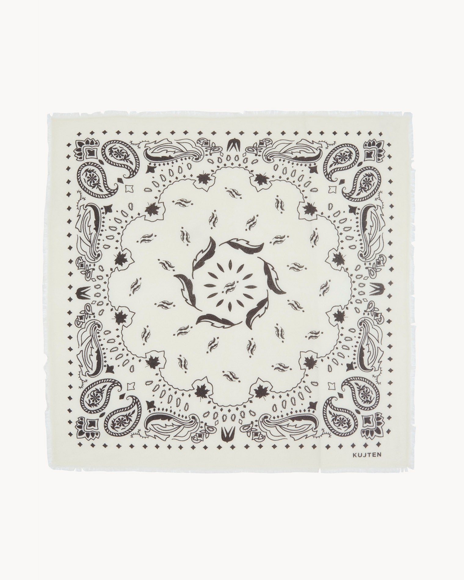 KUJTEN Large Bandana Hachiko Feather White Brown - Bandana